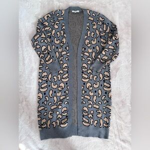 Cheetah print cardigan